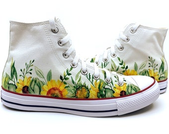 Sunflower Converse - Etsy