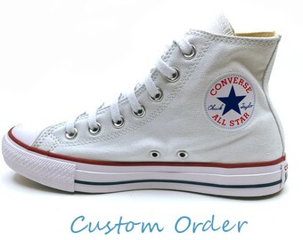 Custom Order Hand Made Hi Top Converse Personalized Shoes Gift