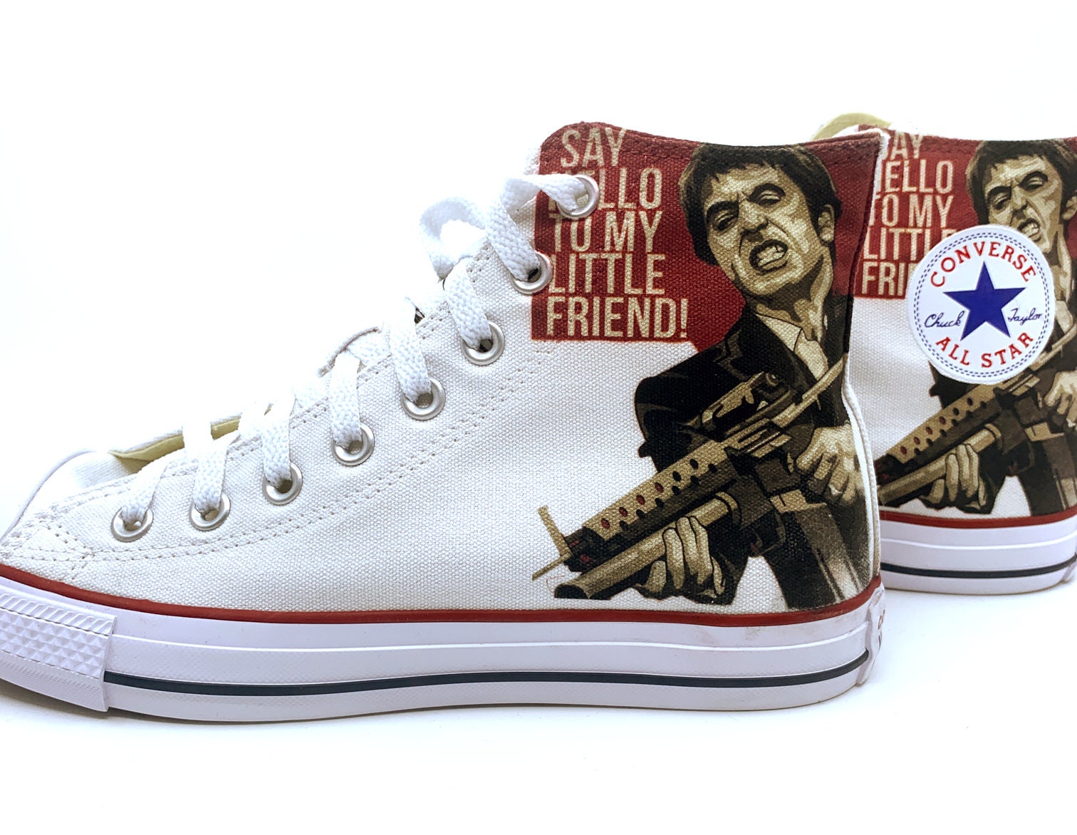 Scarface the Movie Custom High Converse Great White -