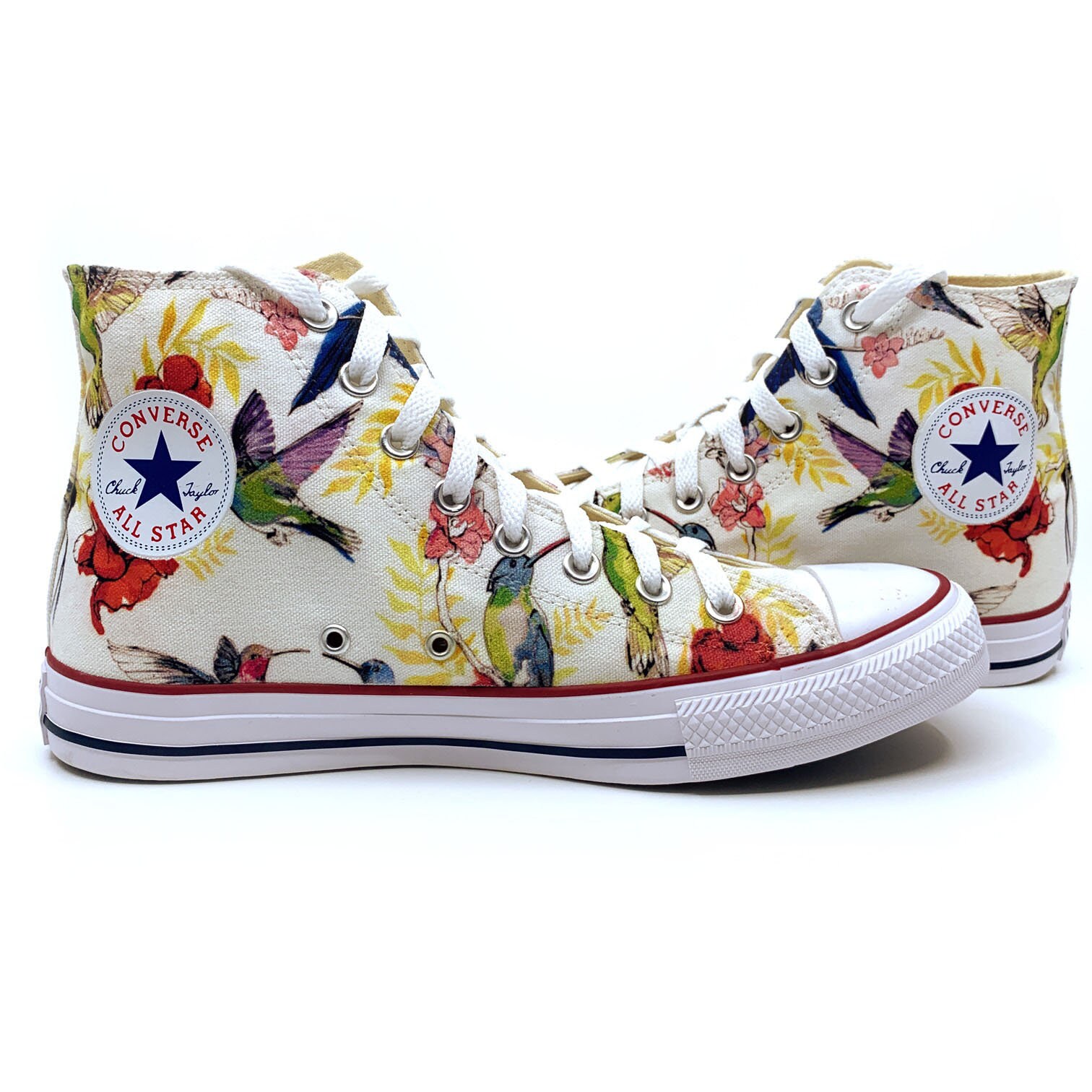 Humming Birds Floral Chuck Taylor Fan Art Custom Hand Made Hi - Etsy