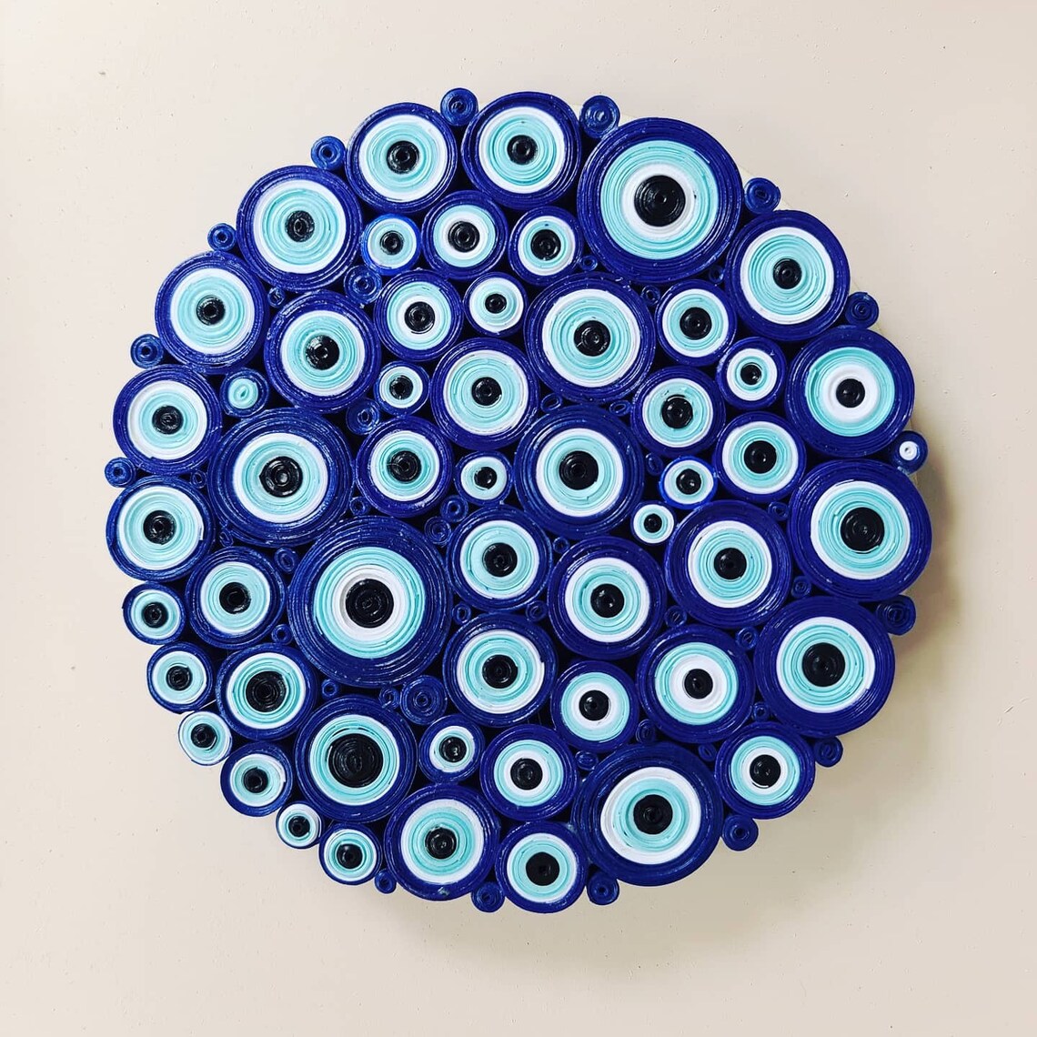 Quilling Wall Art Evil Eye Paper Quilled Wall Art 8 Round Etsy