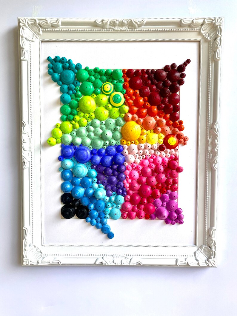 Abstract Quilled Art Framed Quilling Wall Art Colorful Etsy