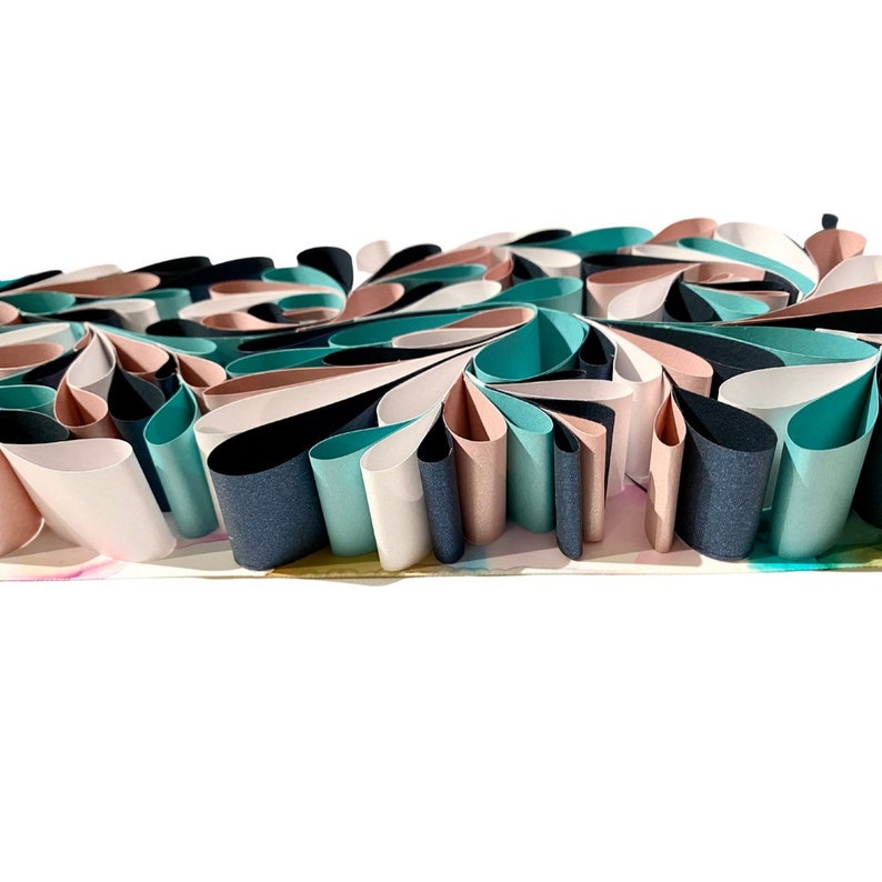 Quilled Abstract Wall Art Mix Media Alcohol Ink Framed Art Etsy