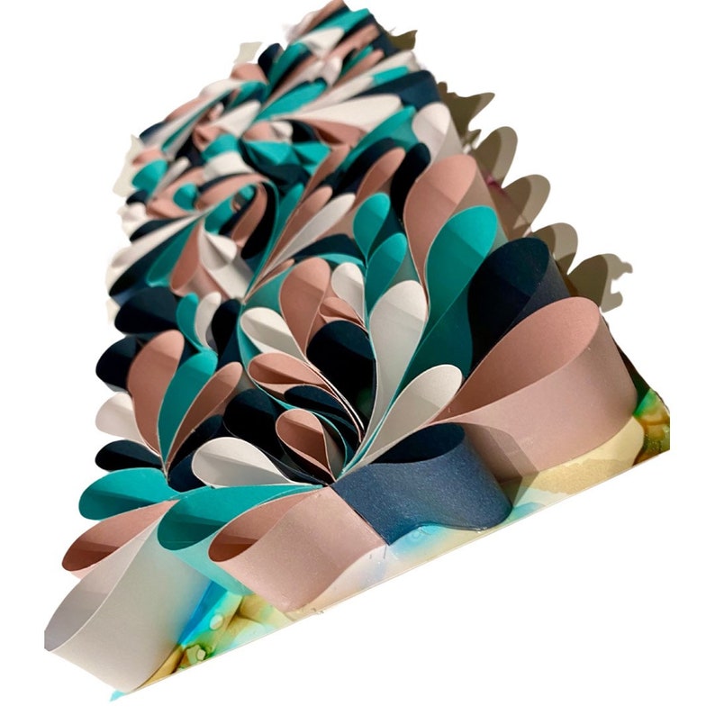 Quilled Abstract Wall Art Mix Media Alcohol Ink Framed Art Etsy