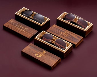 Regalos de padrinos de boda, gafas de sol personalizadas con caja de madera, gafas de sol de padrino, regalo de despedida de soltero, regalos de boda, propuesta de padrino