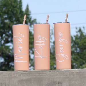 Bridesmaid Gifts, Personalized Tumbler with Straw Stainless Steel Cup, Bachelorette Party Favor Cups, Bridesmaid Gift Proposal, Gift for Her