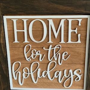 Home for the holidays Inserts, Interchangeable Porch Leaner Ladder Signs, Christmas Porch Leaner, Christmas Interchangeable Sign,