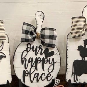Decorative Cutting Boards, Farmhouse style cutting board, Tiered Tray Decor, Farmhouse Kitchen Decor, Home Decor, Farm Animal Decor