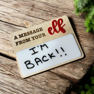 Elf Message Board – Reusable Holiday Note Sign for Elf Return, Fun Christmas Tradition, White board Elf on the Shelf message,