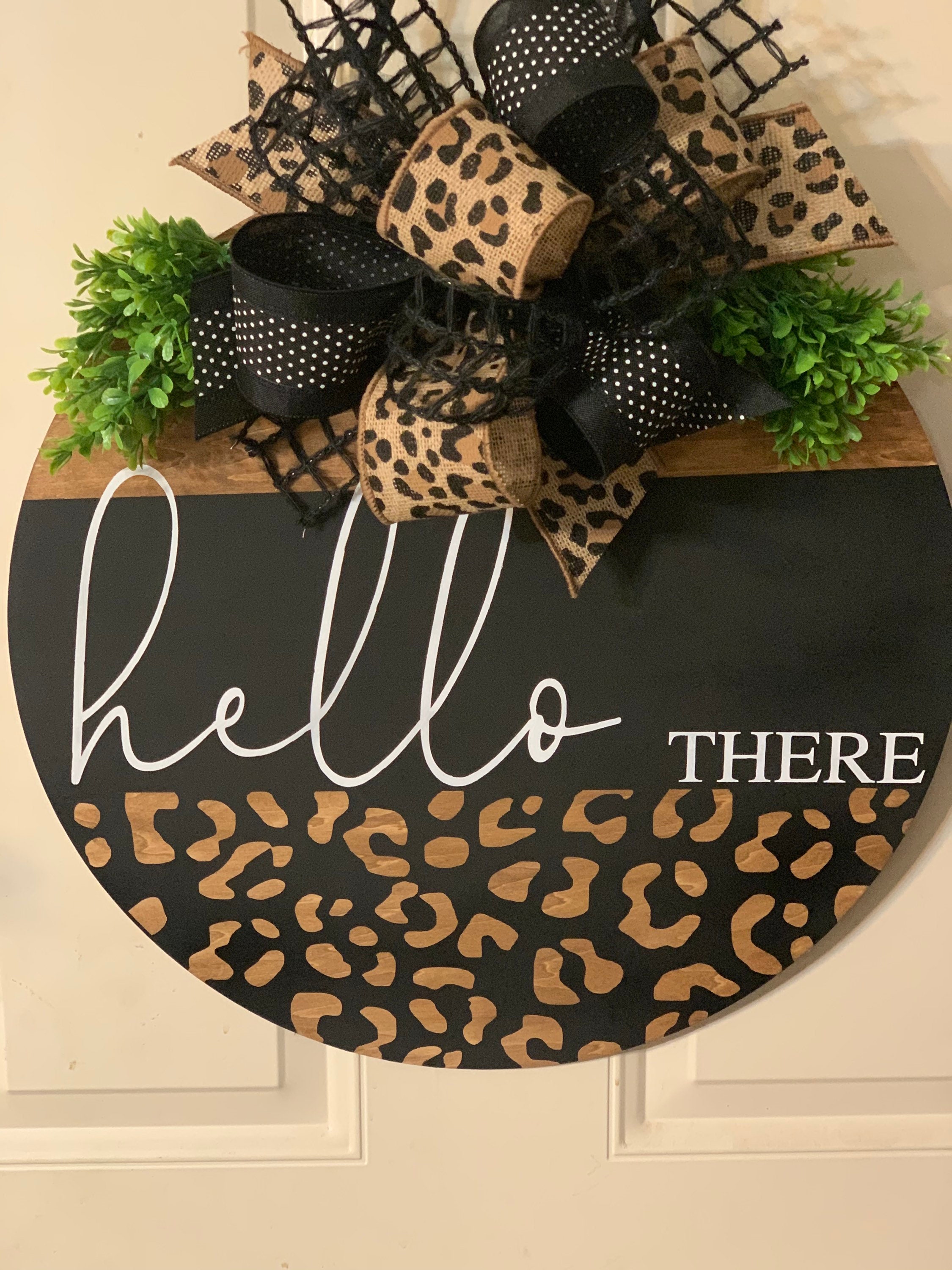 Where Are We? Leopard Print Decor Door Hangers For School