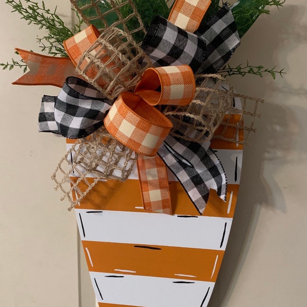 Carrot Door Hanger, Carrot Door Hanger, Easter Decor, Easter Door Hanger,  Carrot Wreath, Carrot Sign, Easter Wreath, Easter Door Sign