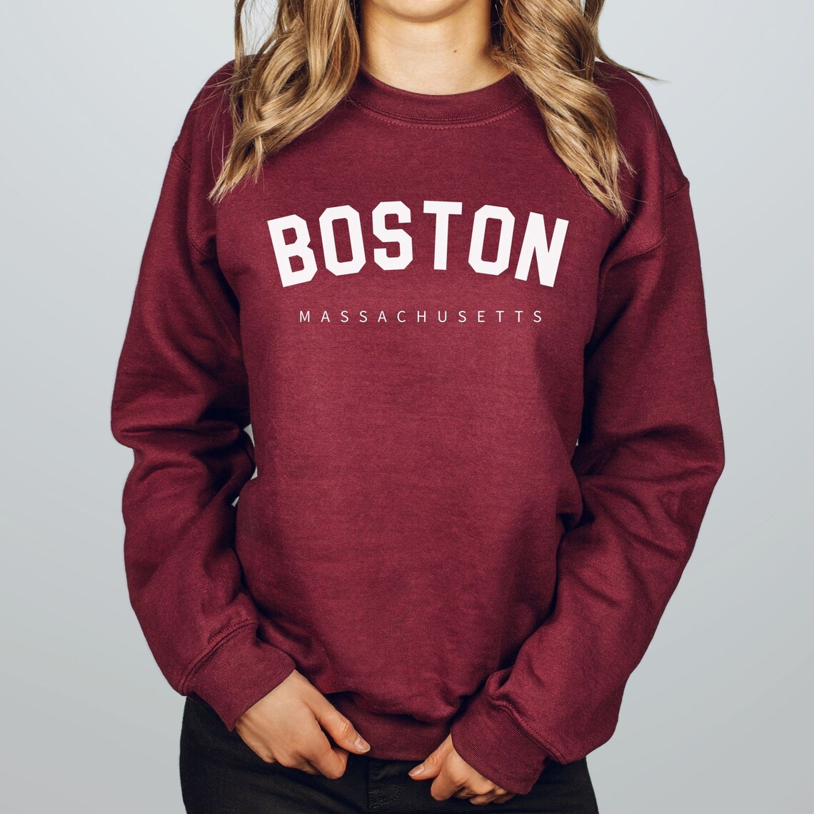 Boston Sweatshirt Massachusetts Sweatshirt New England Etsy