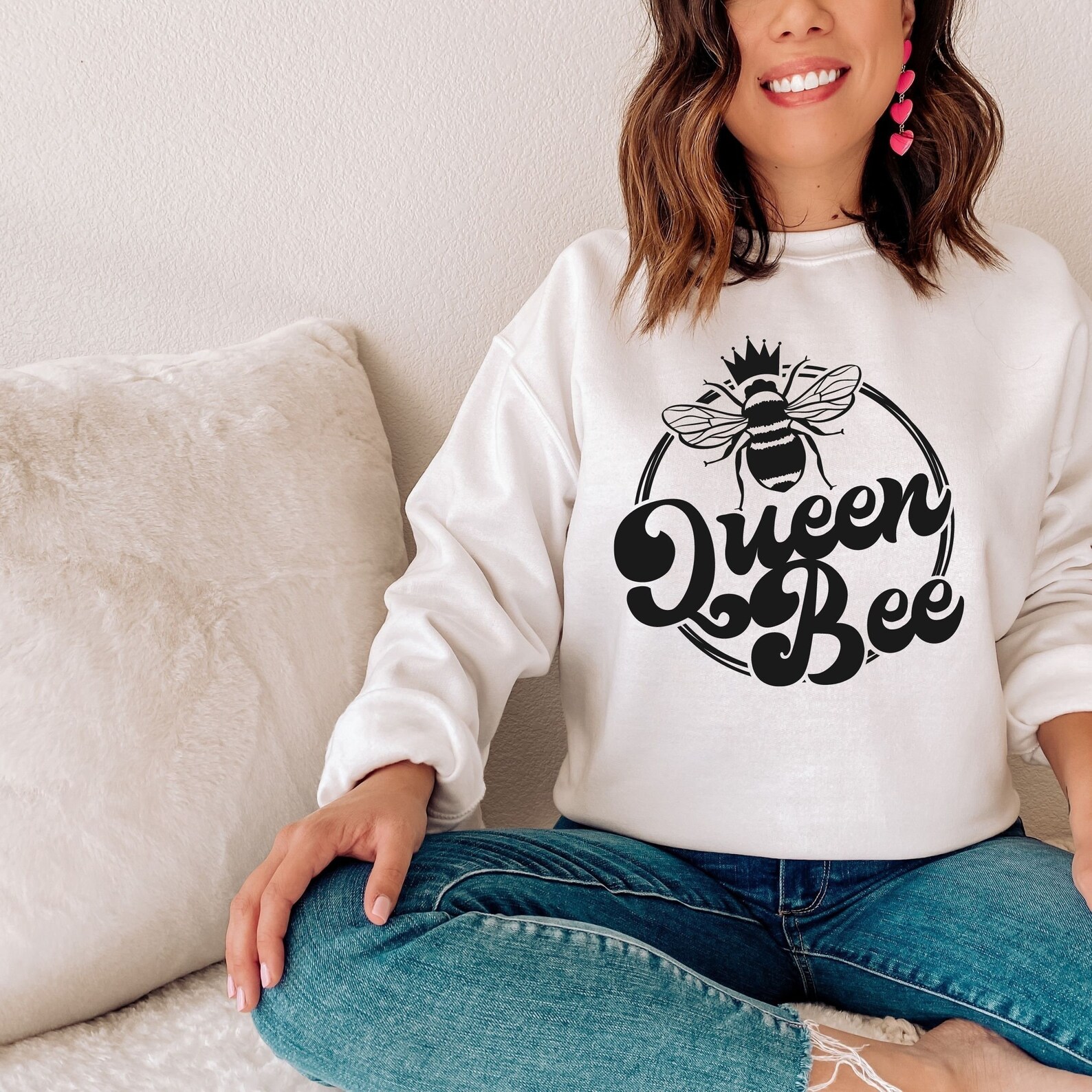 Queen Bee Sweatshirt Bee Sweater Cozy Soft Sweatshirt | Etsy