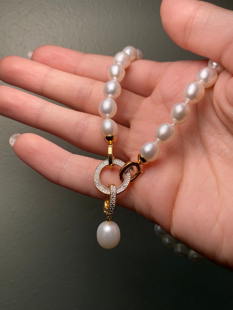 Sterling Diamond Clasp Necklace With Detachable Pendant Etsy