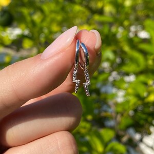 Sterling Silver Diamond Huggie Earrings