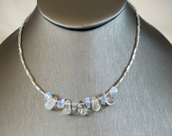 Moonstone and Crystal Quartz Necklace