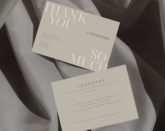 Editable Printable Luxury Elegant Thank You For Your Order Cards, Template Card, Thank You Card Printable, Note Card,