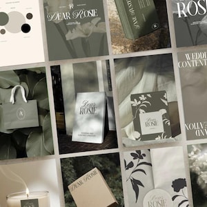 Design de logotipo semi-personalizado e elegante pré-fabricado para pequenas empresas, kit de identidade de marca, logotipo de marca editorial minimalista, cartão de visita de agradecimento