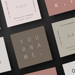 3 VORLAGEN quadratischer Visitenkarten | DIY Visitenkarte | Visitenkarten Visitenkarten |Instant Business Card | Online Shop Karten|