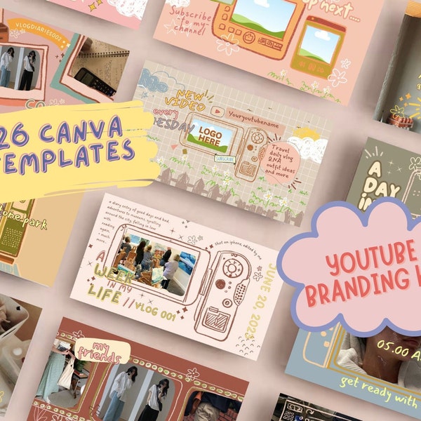 YouTube Branding Kit, Canva Templates (Digital Download