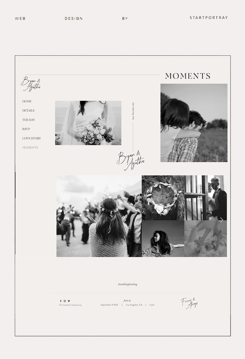 Wedding WIX Website Template Wedding Digital Invitation, Custom Wedding Website Design, Event Website Design, Digital RSVP Website Design image 6