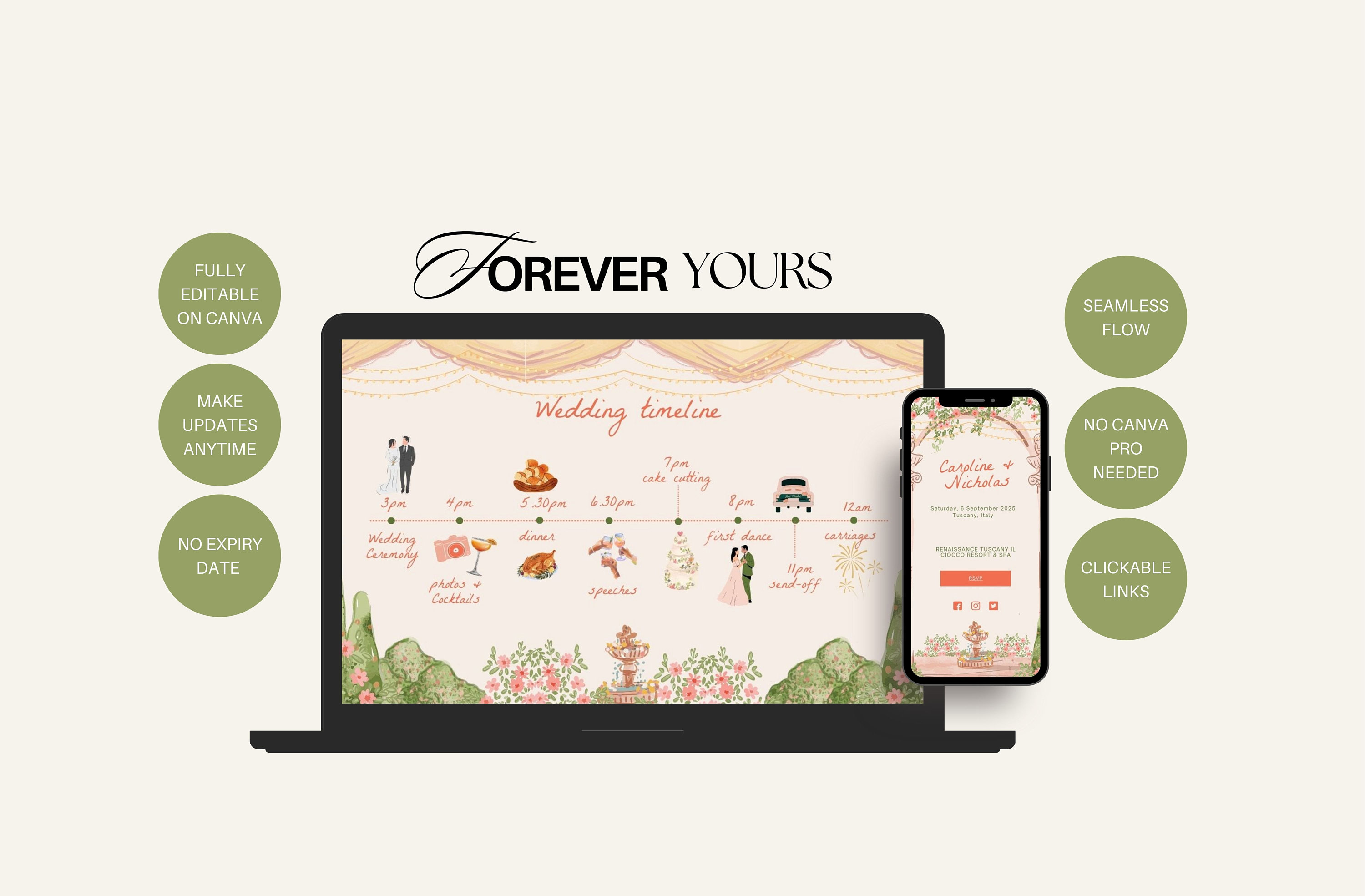 Hand-drawn Wedding Website Template: Scribble Illustration (digital ...