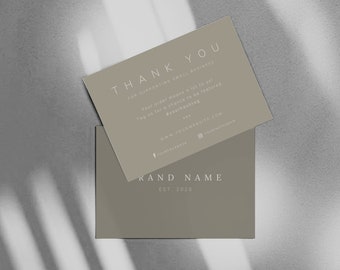 Luxury Elegant Chic Printable Thank You For Your Order Cards thank you card template modern Note Card Custom Thank you small business