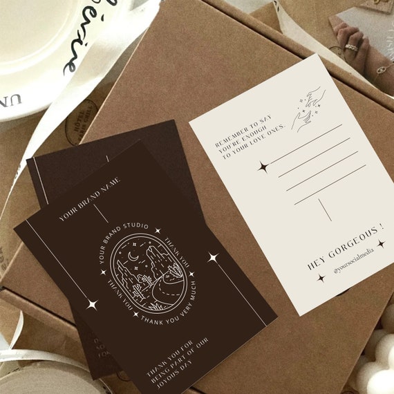 Elegant Thank You Card Template: Editable Canva Design (Digital Download)