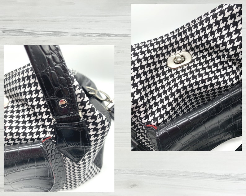 The Belvedere Bag Houndstooth Purse Slouchy Bag Shoulder Etsy