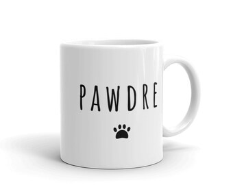 Tasse Pawdre | Tasses à café pleines d’esprit | Cadeaux de papa chien | Cadeaux pour petits amis | Cadeaux de la fête des pères | Parent animal | Imprimé de patte | Rae Dunn | Chien de sauvetage