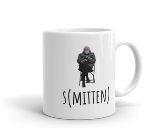 Bernie Sanders Smitten Mittens mug | bernie sanders inauguration outfit