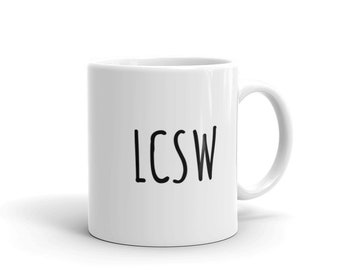 LCSW mug | licensed clinical certified social worker workers MSW coffee tea mug holiday christmas gift