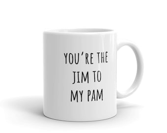 Vous êtes le Jim à ma tasse de Pam | Tasses à café pleines d'esprit | Le Bureau | Jim et Pam | Cadeaux drôles mignons | Tasses assorties | Cadeaux pour couples | Rae Dunn