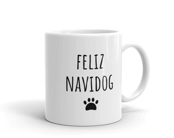 Feliz Navidog Mug | Tasses à café pleines d’esprit | Joyeux Noël | Cadeaux des Fêtes | Maman chien | Parents d’animaux | Bébés à fourrure | Qui a sauvé qui | Rae Dunn