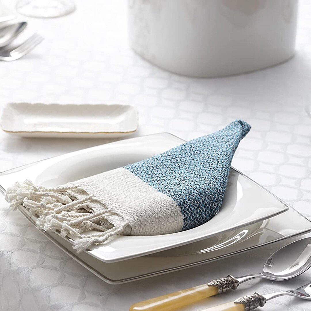 Turkish Cloth Napkins Set of 6 100 Cotton, 18x18 Inches Decorative