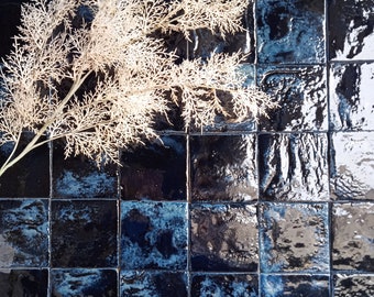 Handmade Glazed tile 10x 10 cm - Pack 25 tiles