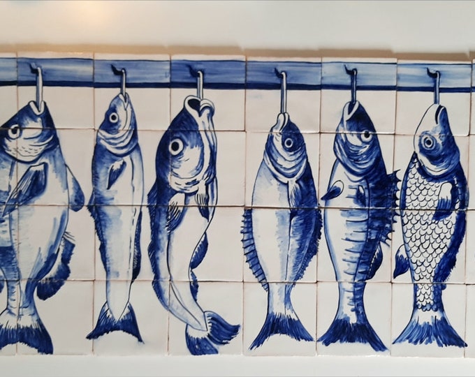 Portuguese Blue Tile Decoupage Ceramic Oyster Shells main image 1