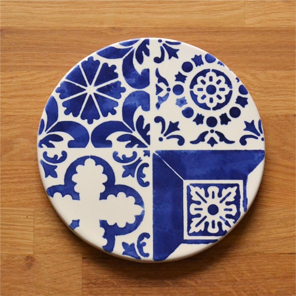 Trivet, ceramic, Serving Platter, Cheese Board, hand painted, portuguese tiles