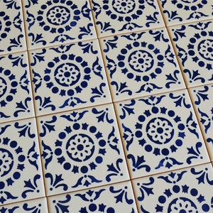 Portuguese Tiles, handpainted, wall decor, kitchen backsplash, Cobalt Blue image 3