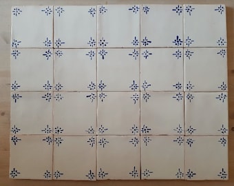 Hand-Painted Portuguese Tiles, Blue Decorative Backsplash (Pack 20)