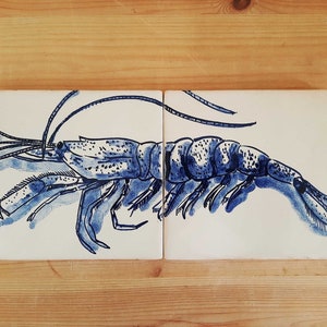 Portuguese Tiles, Decorative tile panel, Sea Collection, hand painted, option with frame, Model 2