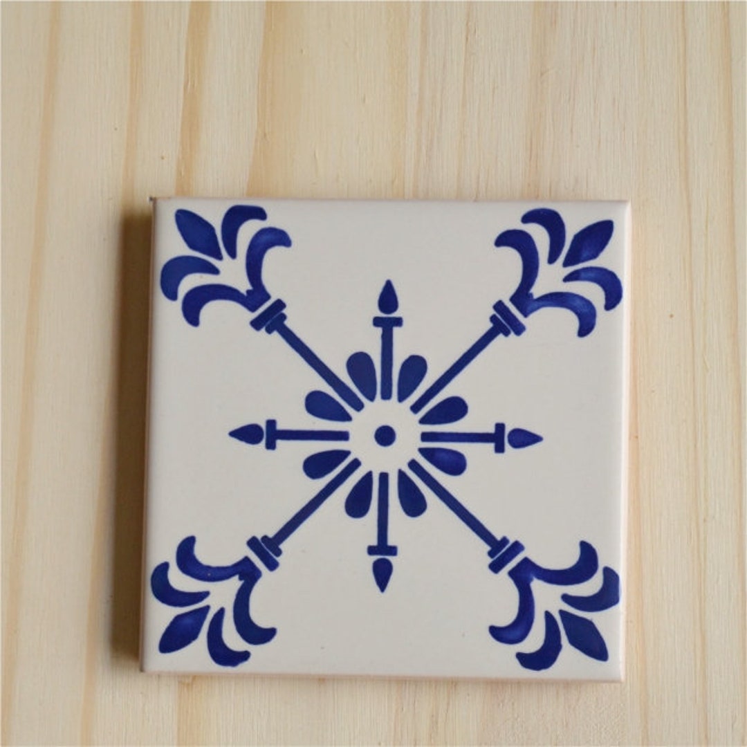 Conjunto de azulejos de cerámica azulejo adorno tradicional portugués en  paleta azul