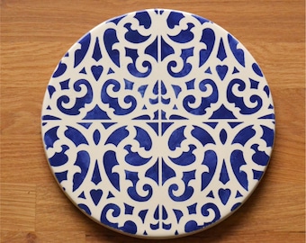 Ceramic Trivet , Serving Platter, Cheese Board, hand painted, portuguese tiles
