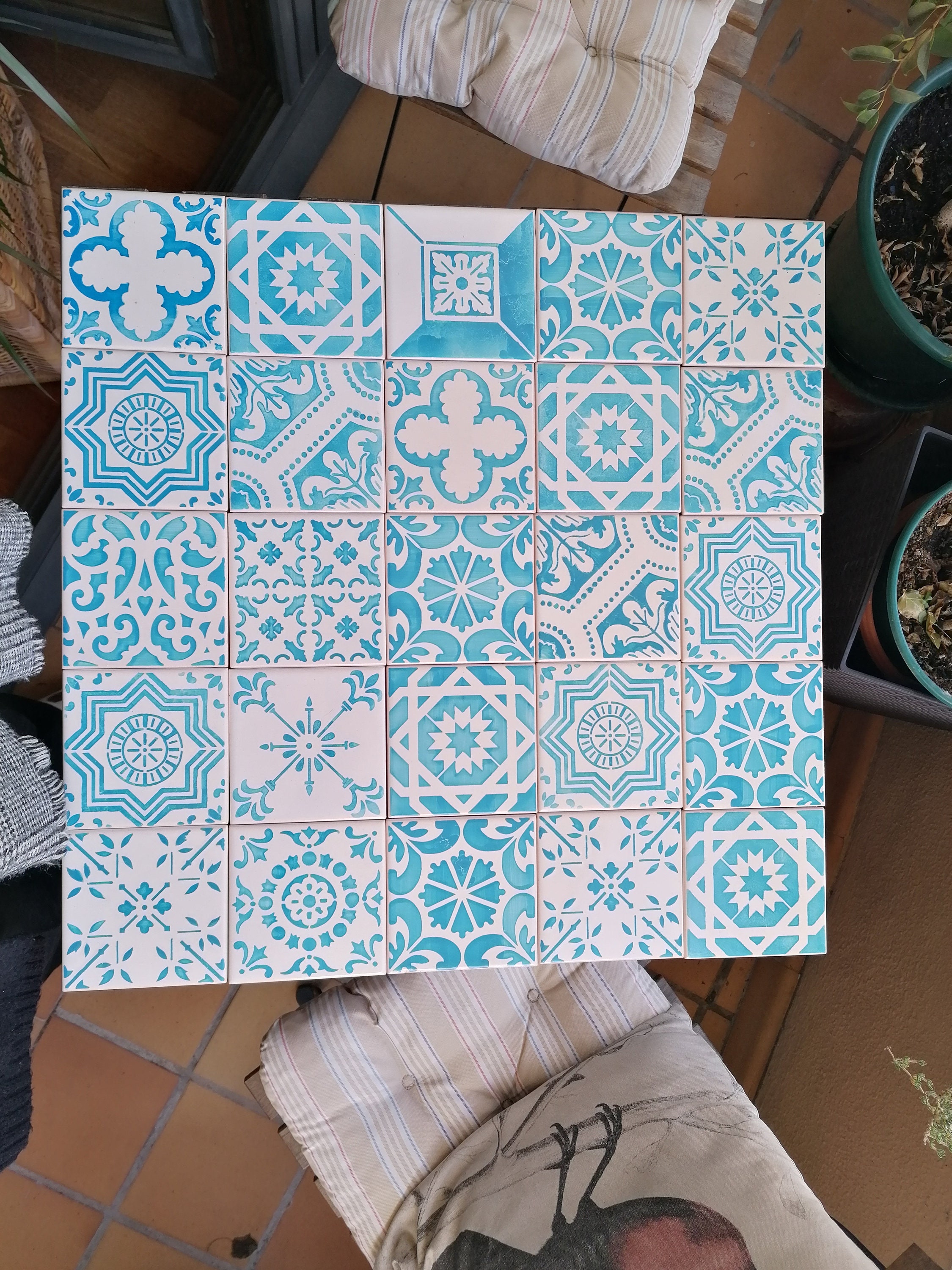 Table Decor DIY Tile Table Top Tile Decor With Portuguese Etsy