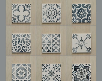 Request a sample, wall decor, portuguese pattern tiles, warm grey