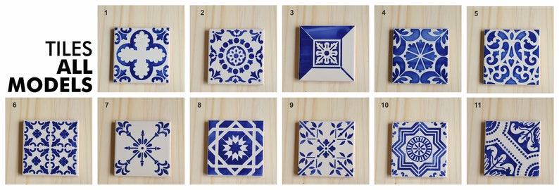 Portuguese Tiles, handpainted, wall decor, kitchen backsplash, Cobalt Blue image 9