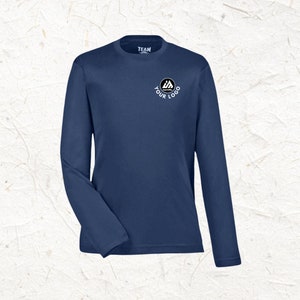 Camisa de desempenho personalizada para jovens, camiseta esportiva de manga comprida, camiseta de equipe esportiva personalizada, camiseta personalizada, camiseta esportiva personalizada, camiseta personalizada