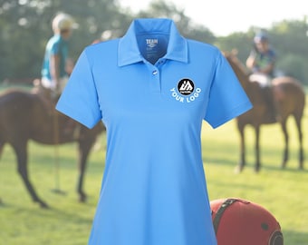 LADIES Custom Polo Shirt Full Color Women&#39;s Polo Shirt - Performance Sport Graphic Polo Shirts Performance Fabric Women&#39;s Poly Shirt Logo