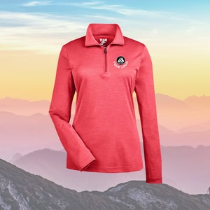 LADIES Custom Quarter Zip Lightweight Heather Quarterzip Performance Full Color Custom Printed, Heat Seal Text Logo Windbreaker Monogram Zip