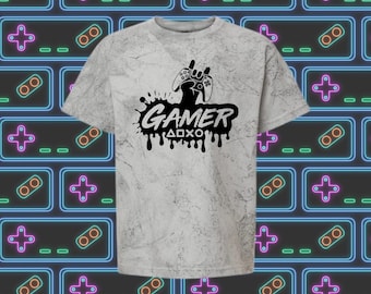 Kids Gamer Shirt • Youth Gaming Tee • Marble Tie Dye Video Game Shirt • Cool Gamer Gift for Boys & Girls • Controller Graphic T-Shirt